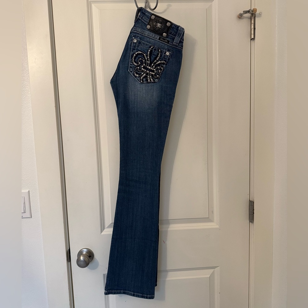 Miss Me Women's Blue Jeans with Embellished Pockets - Picture 3 of 7